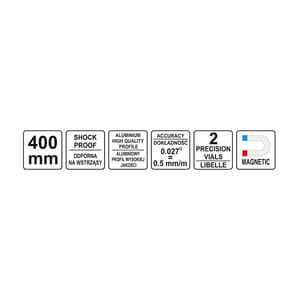Yato 40cm Magnetic Aluminum Level 2 Libelle & 1 Handle, YT-30060