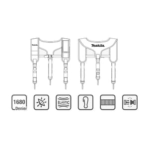 Makita 520 mm Length Ultimate Padded Braces with Phone Holder, E-15372