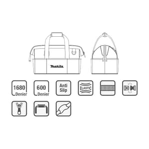 Makita 440 mm Length Ultimate Wide Mouth Tool Bag, E-15431