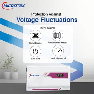 Microtek PEARL EM 4090 90-300V Automatic Voltage Stabilizer for Air Conditioners (A.C.) upto 1.5 Ton, 899-081-4090