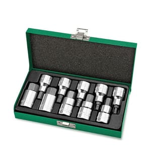 Toptul 10 Pcs 1/2 Inch Sq. Drive Hex Bit Socket Set, GAAD1007