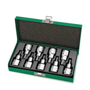 Toptul 9 Pcs 1/2 Inch Sq. Drive Star Bit Socket Set, GAAD0903