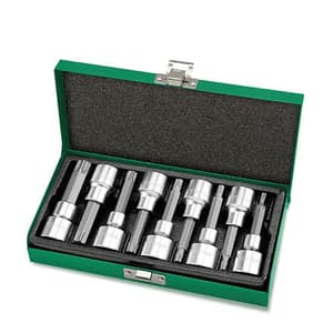 Toptul 9 Pcs 1/2 Inch Sq. Drive Long Star Bit Socket Set, GAAD0906