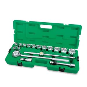 Toptul 17 Pcs Professional Grade 3/4 Inch Sq. Drive Flank Socket Set, GCAI1701