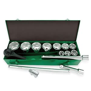 Toptul 14 Pcs Professional Grade 1 Inch Sq. Drive Flank Socket Set, GCAD1404