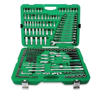 Toptul 216 Pcs 1/4, 3/8 & 1/2 Inch Sq. Drive 6PT Flank Socket Wrench  Set, GCAI216R