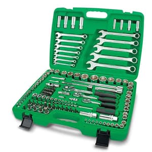 Toptul 130 Pcs Professional Grade 1/4, 3/8 & 1/2 Inch Sq. Drive 6PT Flank Socket Wrench Set, GCAI130B