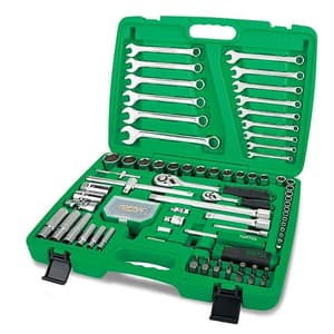 Toptul 106 Pcs Professional Grade 1/4 & 1/2 Inch Sq. Drive 6PT Flank Socket Wrench Set, GCAI106B