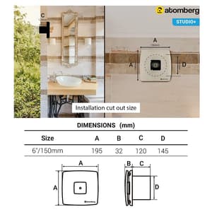Atomberg Studio 150 mm Exhaust Fan with BLDC Motor (Stainless Steel)