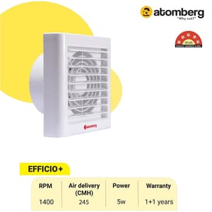 Atomberg Efficio+ 150 mm Energy Saving Exhaust Fan With BLDC Motor (White)