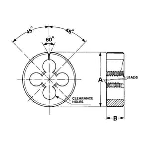 Totem Metric Fine Thread M20 x 1.5 Pitch High Speed Steel Round Dies