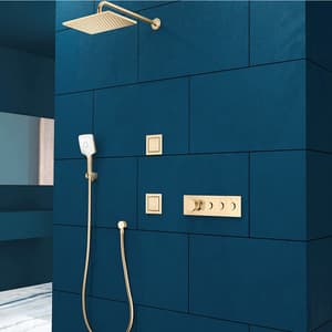 Kohler Anthem Recessed Thermostatic Mechanical 3 Outlet Trim In French Gold Finish, K-26347IN-9-AF