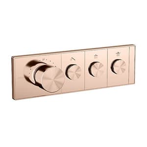 Kohler Anthem Recessed Thermostatic Mechanical 3 Outlet Trim In Brushed Rose Gold Finish, K-26347IN-9-BRD