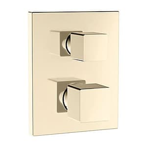 Kohler Autosense 235+ Geometric Thermostatic Recessed Bath & Shower Square Trim In French Gold Finish, K-20742IN-9FP-AF