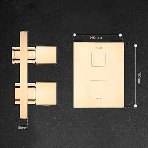 Kohler Autosense 235+ Geometric Thermostatic Recessed Bath & Shower Square Trim In French Gold Finish, K-20742IN-9FP-AF