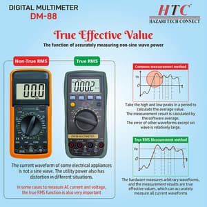 HTC 3-3/4 Digit / 3999 Count True RMS Digital Multimeter With Backlight, DM-88