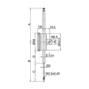 Insize 0 - 50 mm Long Stroke Dial Indicator, 2309-50