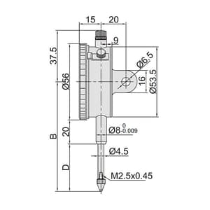 Insize 0 - 30 mm Long Stroke Dial Indicator, 2310-30A