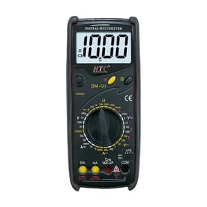 HTC 3-1/2 Digit / 1999 Count Terminal Inter Lock Mechanism Digital Multimeter With Auto Power Off, DM-91