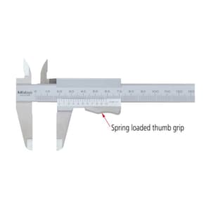 Mitutoyo 150 mm / 6 inch Vernier Double Scale Caliper with Thump Grip, 531-128