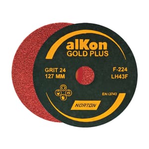 Norton Alkon 178 mm x 22.23 mm  / 36 Grit Gold Plus Fibre Discs (Pack of 10 Pcs), C2H