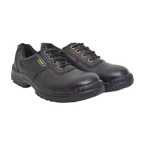 Hillson ISI Marked Single Density Buff Leather Jaguar Safety Shoes - Steel Toe (Black)