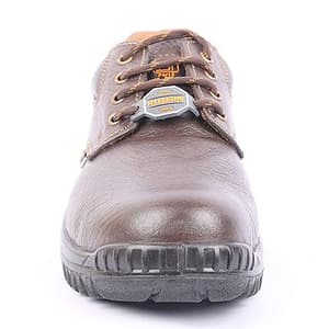 Hillson ISI Marked Single Density Grain Leather Argo Safety Shoes - Steel Toe (Brown & Black)