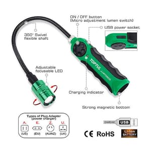 Toptul 5W COB LED Cordless LED Flexible Inspection Lamp, JJAT0605E