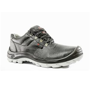 Hillson ISI Marked Double Density Buff Leather Soccer Safety Shoes - Steel Toe (Black)