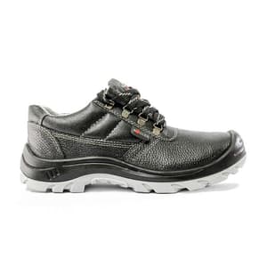 Hillson ISI Marked Double Density Buff Leather Soccer Safety Shoes - Steel Toe (Black)