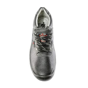 Hillson ISI Marked Double Density Buff Leather Soccer Safety Shoes - Steel Toe (Black)