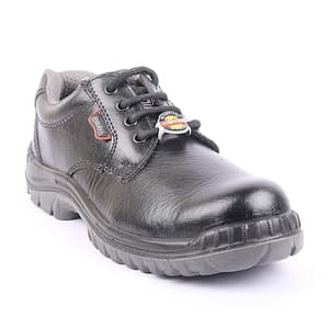 Hillson ISI Marked Double Density Grain Leather Samurai Safety Shoes - Steel Toe (Black)