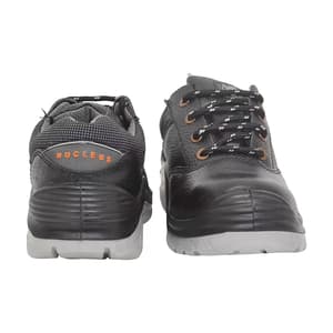 Hillson ISI Marked Double Density Buff Leather Nucleus Safety Shoes - Steel Toe (Black)