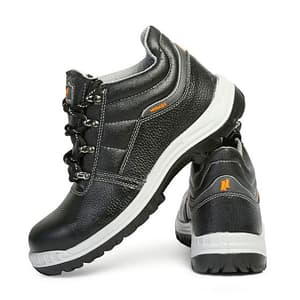 Hillson ISI Marked Double Density Buff Leather Mirage Safety Shoes - Steel Toe (Black)