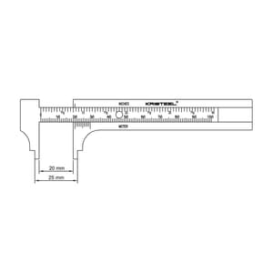 Kristeel 100 mm / 4 inch Brass Caliper Gauge, 1504-CG-4