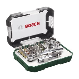 Bosch 26 Pcs Screwdriver Bit And Ratchet Set, 2 607 017 322