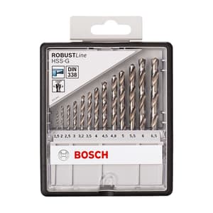 Bosch 13 Pcs HSS-G Robust Line Metal Drill Bit Set, 2 607 010 538