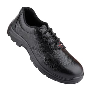 Alko Plus Low Ankle Buff Leather Safety Shoe with PU Single Density Sole - Steel Toe (Black), APS 1151