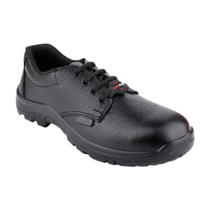 Alko Plus Low Ankle Buff Leather Safety Shoe with PU Single Density Sole - Steel Toe (Black), APS 1151