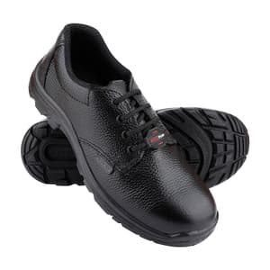 Alko Plus Low Ankle Buff Leather Safety Shoe with PU Single Density Sole - Steel Toe (Black), APS 1151