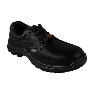 Alko Plus Low Ankle Buff Leather Safety Shoe with PU Single Density Sole - Steel Toe (Black), APS 1052