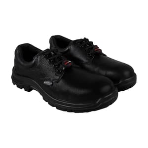 Alko Plus Low Ankle Buff Leather Safety Shoe with PU Single Density Sole - Steel Toe (Black), APS 1052