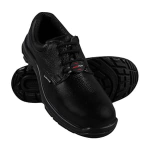 Alko Plus Low Ankle Buff Leather Safety Shoe with PU Single Density Sole - Steel Toe (Black), APS 1052