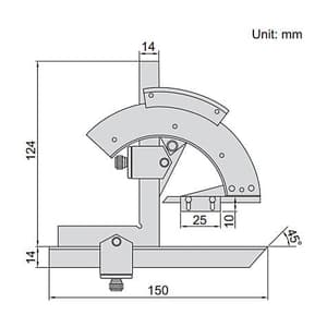Insize 320° Protractor Without Positioning Block, 2374-320