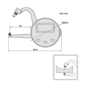 Insize 0 - 25 mm / 0 - 1 inch Digital Thickness Gage, 2710-25