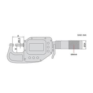 Insize 0 - 25 mm High Precision Digital Micrometer / Snap Gages, 3350-25WL