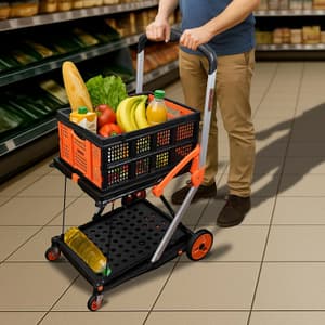 Black+Decker 60 Kg Load Capacity Platform Trolley with Basket, BXWT-H204