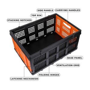 Black+Decker 25kg Load Capacity Folding Utility Basket, BXWT-H205-SP