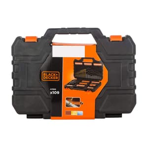 Black+Decker Metal,Wood, Masonary Drill Machine Bits & Screwdriver Bit Accessories (Pack of 109 Pcs), A7200