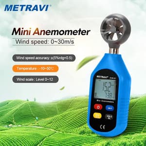 Metravi 4 Digits / 30m/Sec Digital Thermo Anemometer, AVM-01